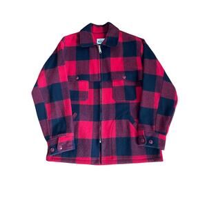 Vintage Woolrich Buffalo Plaid Wool Hunting Jacket (42) Large 1960s–1970s #0328
